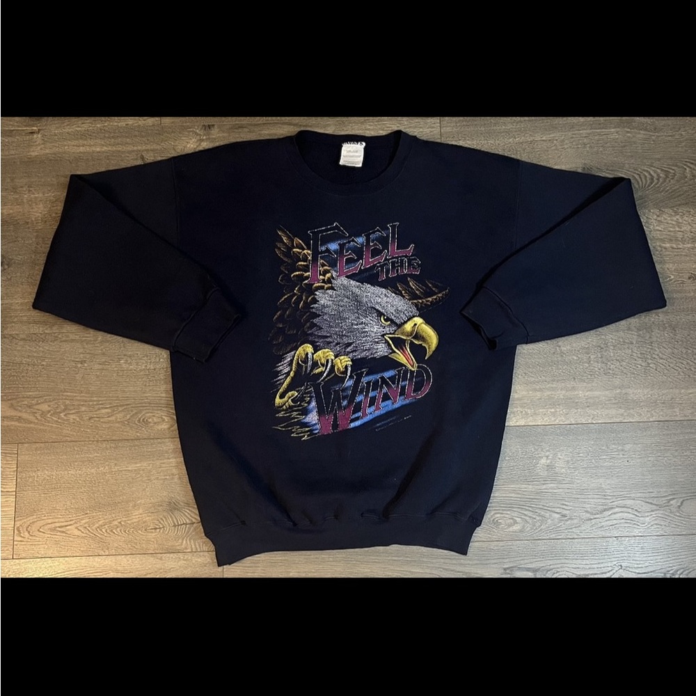 Vintage Feel The Wind Eagle Crewneck Sweatshirt